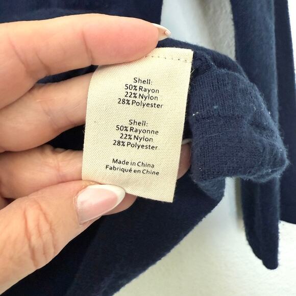 L’AGENCE Button Shoulder Knit Sweater Navy Pullover Scandi Dark Academia S - Picture 4 of 6